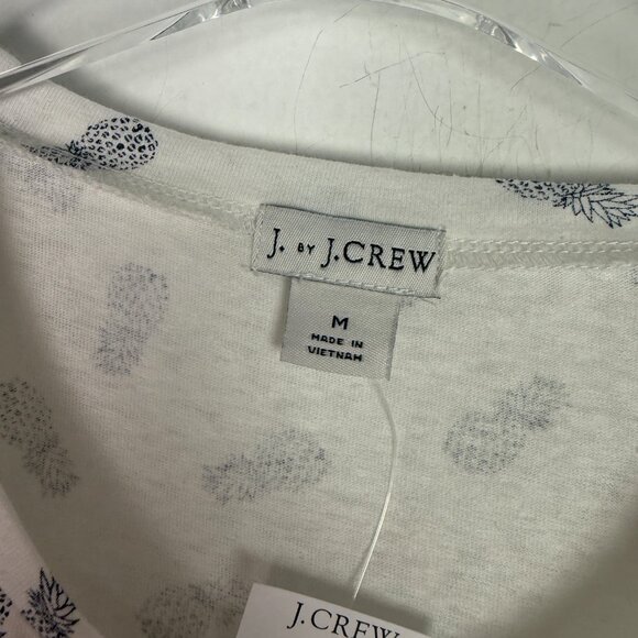 NWT J. Crew Factory Pineapple Tie Waist T-Shirt White Size Medium M NEW - Picture 5 of 11
